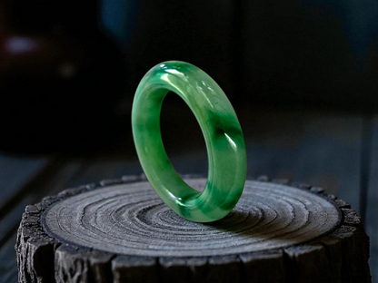 Masters Burmese A-Jadeite Infinity Band Ring Size US 5 09020 - Certified