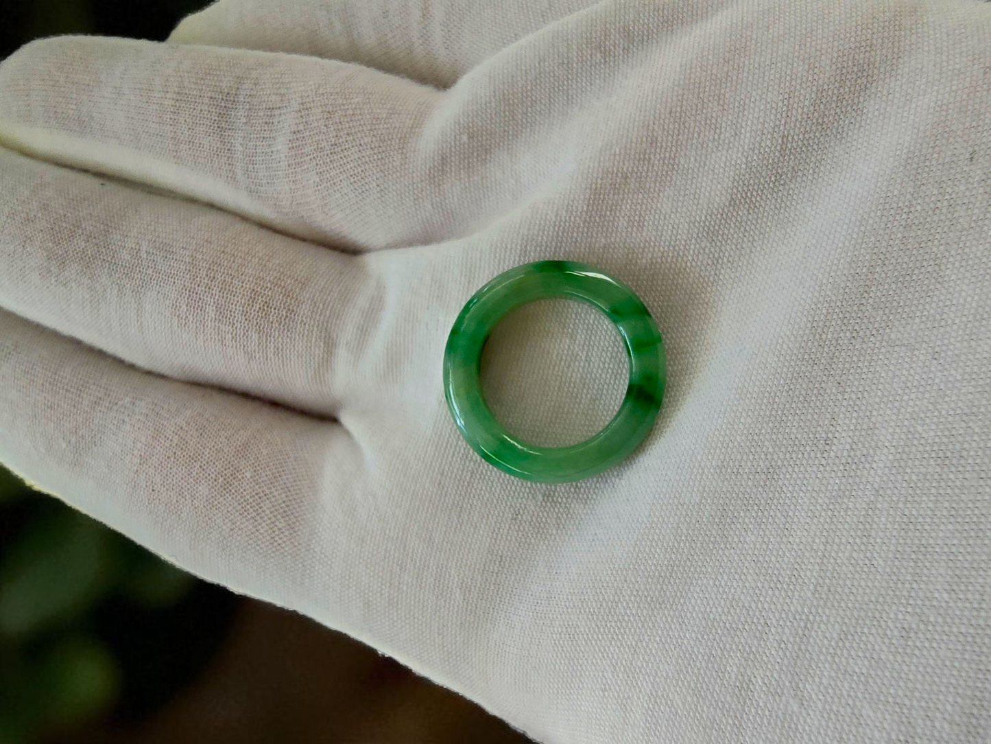 Masters Burmese A-Jadeite Infinity Band Ring Size US 5 09020 - Certified