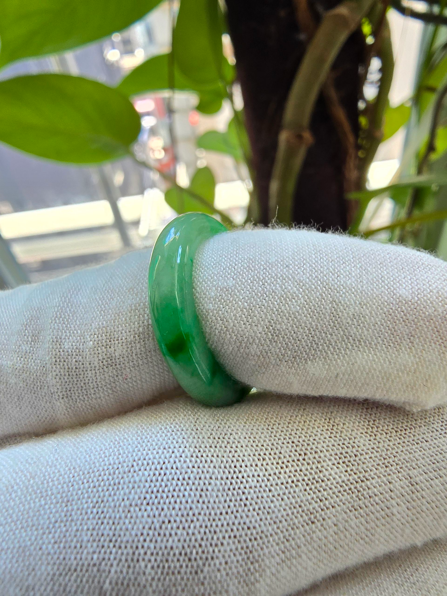 Masters Burmese A-Jadeite Infinity Band Ring Size US 5 09020 - Certified