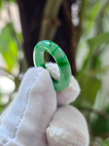 Masters Burmese A-Jadeite Infinity Band Ring Size US 5 09020 - Certified