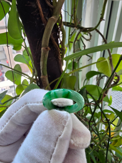 Masters Burmese A-Jadeite Infinity Band Ring Size US 5 09020 - Certified