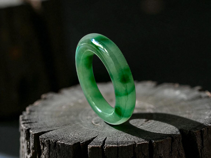 Masters Burmese A-Jadeite Infinity Band Ring Size US 5 09020 - Certified