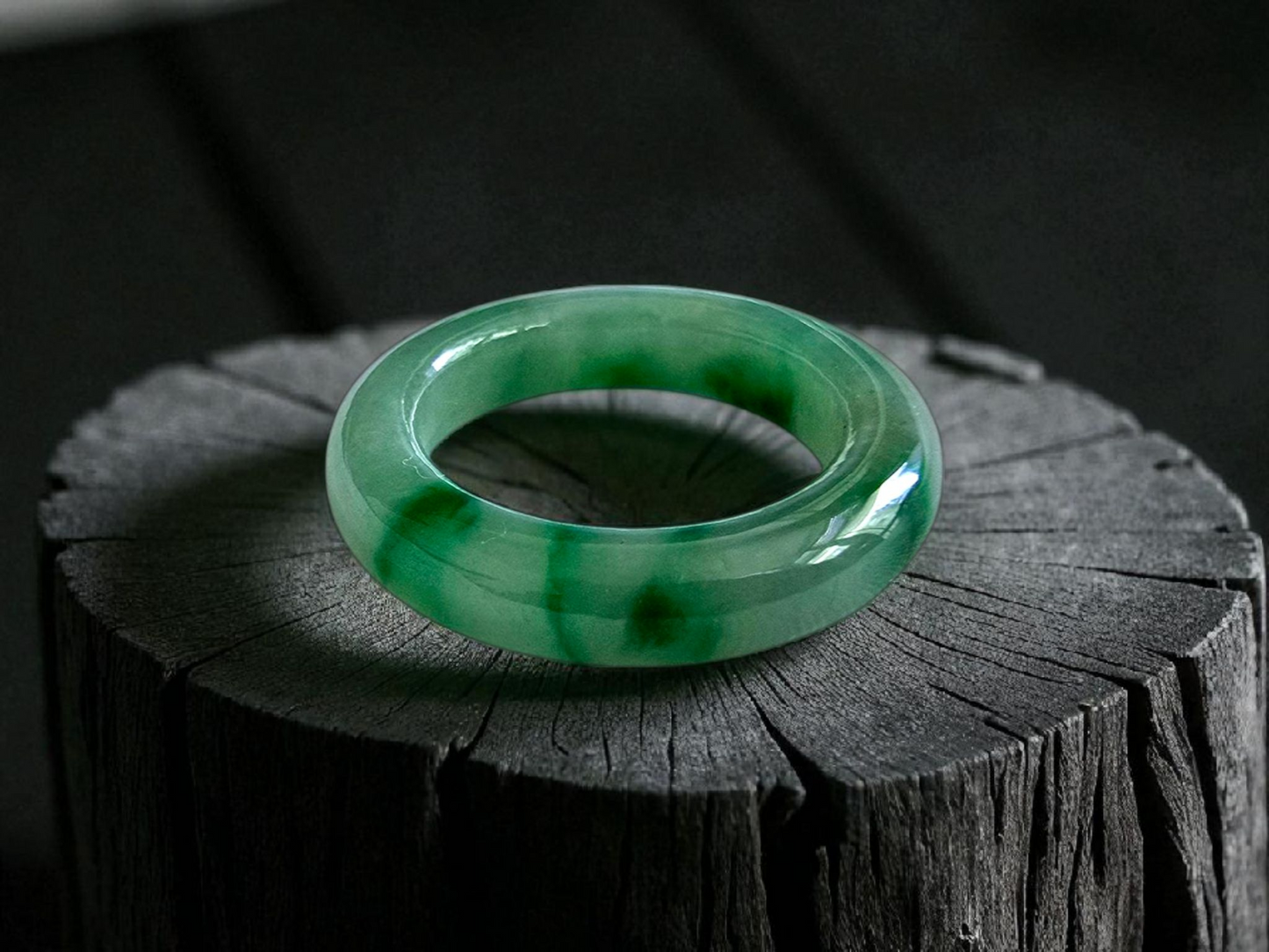 Masters Burmese A-Jadeite Infinity Band Ring Size US 5 09020 - Certified