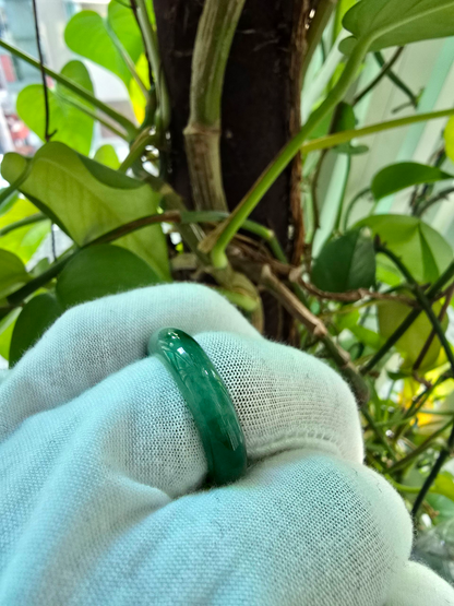 Masters Burmese A-Jadeite Infinity Band Ring Size US 9.5 09021 - Certified