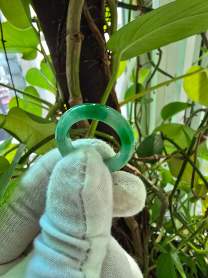 Masters Burmese A-Jadeite Infinity Band Ring Size US 9.5 09021 - Certified