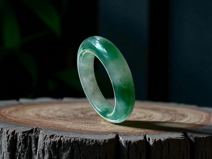Masters Burmese A-Jadeite Infinity Band Ring Size US 9.5 09021 - Certified