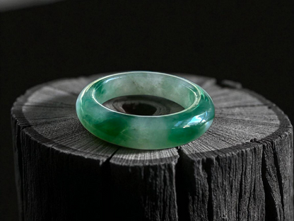 Masters Burmese A-Jadeite Infinity Band Ring Size US 9.5 09021 - Certified