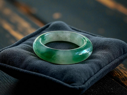 Masters Burmese A-Jadeite Infinity Band Ring Size US 9.5 09021 - Certified