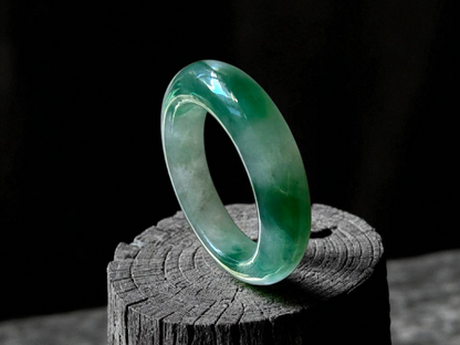 Masters Burmese A-Jadeite Infinity Band Ring Size US 9.5 09021 - Certified