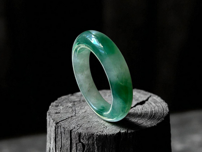 Masters Burmese A-Jadeite Infinity Band Ring Size US 9.5 09021 - Certified