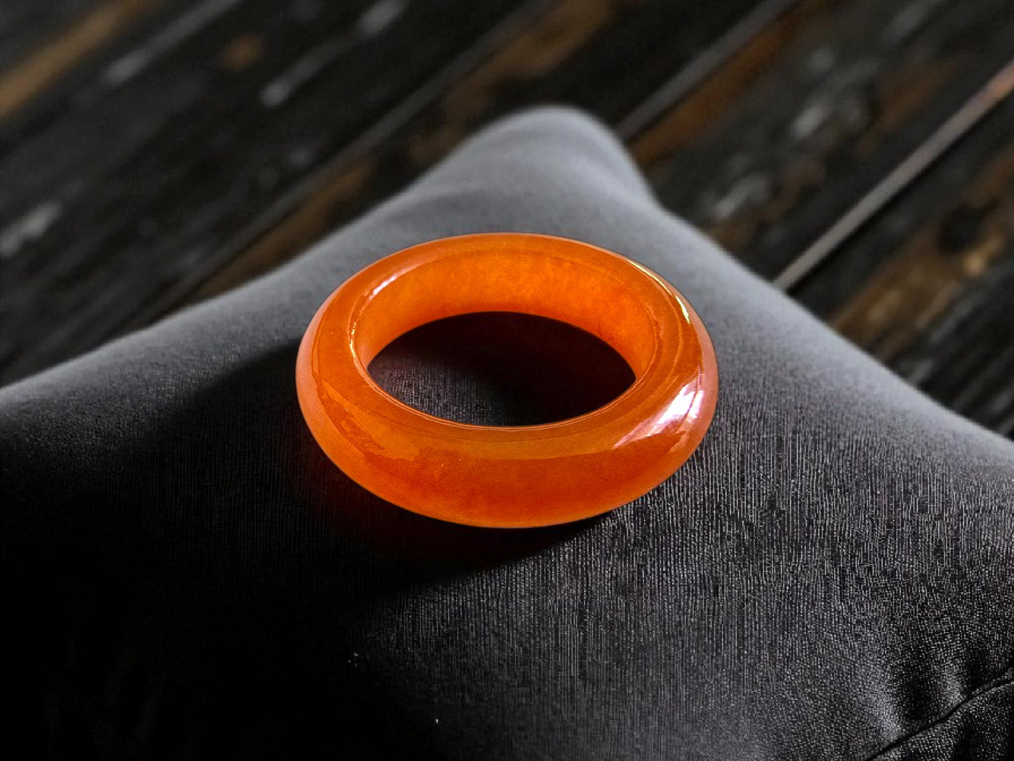 Masters Burmese Red A-Jadeite Infinity Band Ring Size US 5.5 09022 - Certified