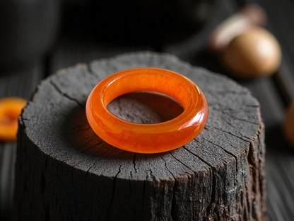 Masters Burmese Red A-Jadeite Infinity Band Ring Size US 5.5 09022 - Certified