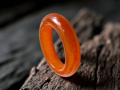 Masters Burmese Red A-Jadeite Infinity Band Ring Size US 5.5 09022 - Certified