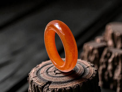 Masters Burmese Red A-Jadeite Infinity Band Ring Size US 5.5 09022 - Certified