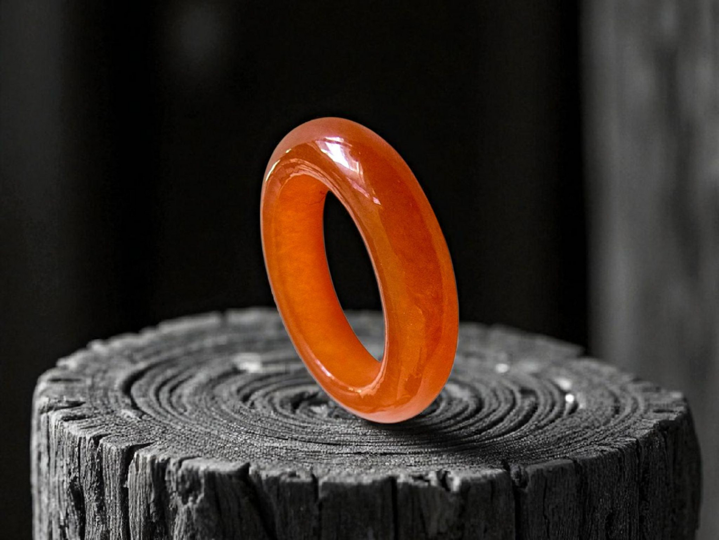 Masters Burmese Red A-Jadeite Infinity Band Ring Size US 5.5 09022 - Certified