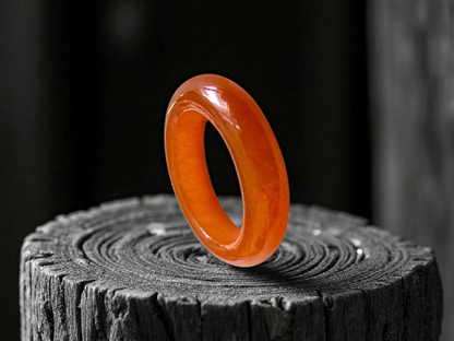 Masters Burmese Red A-Jadeite Infinity Band Ring Size US 5.5 09022 - Certified