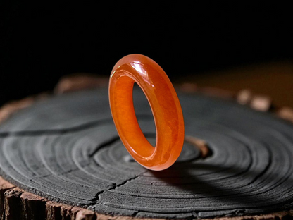 Masters Burmese Red A-Jadeite Infinity Band Ring Size US 5.5 09022 - Certified