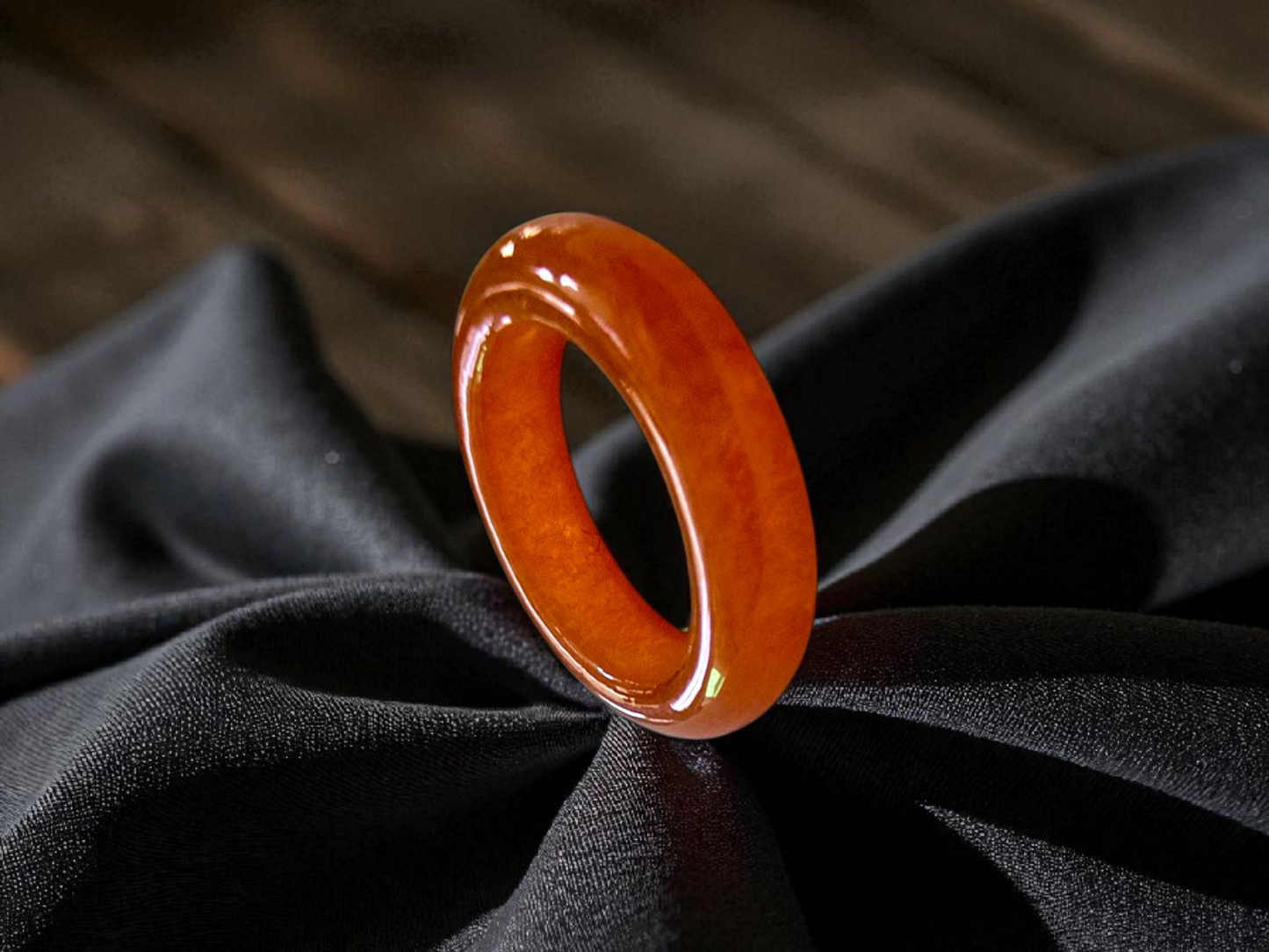 Masters Burmese Red A-Jadeite Infinity Band Ring Size US 5.5 09022 - Certified