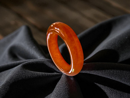 Masters Burmese Red A-Jadeite Infinity Band Ring Size US 5.5 09022 - Certified