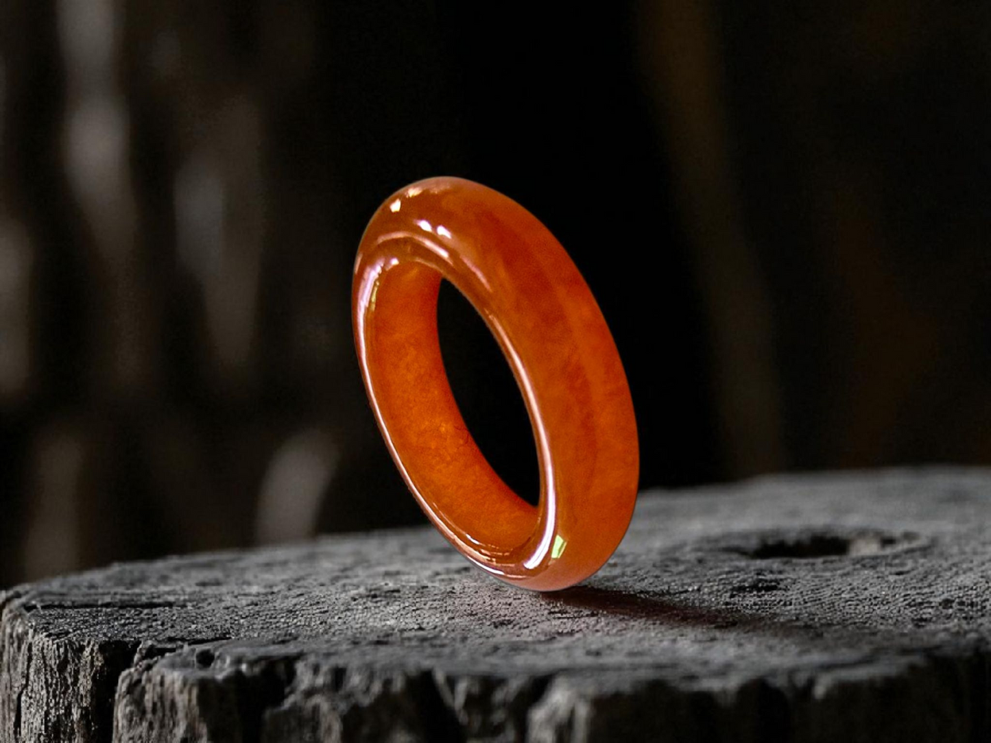 Masters Burmese Red A-Jadeite Infinity Band Ring Size US 5.5 09022 - Certified