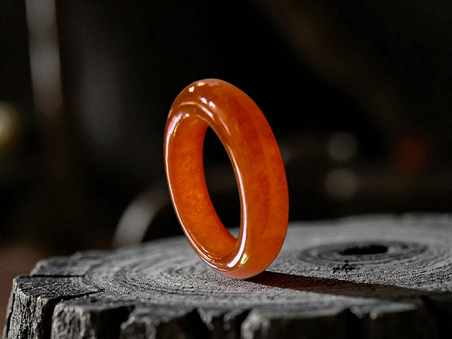 Masters Burmese Red A-Jadeite Infinity Band Ring Size US 5.5 09022 - Certified