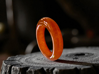 Masters Burmese Red A-Jadeite Infinity Band Ring Size US 5.5 09022 - Certified