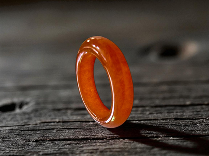 Masters Burmese Red A-Jadeite Infinity Band Ring Size US 5.5 09022 - Certified