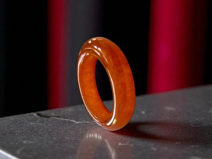 Masters Burmese Red A-Jadeite Infinity Band Ring Size US 5.5 09022 - Certified