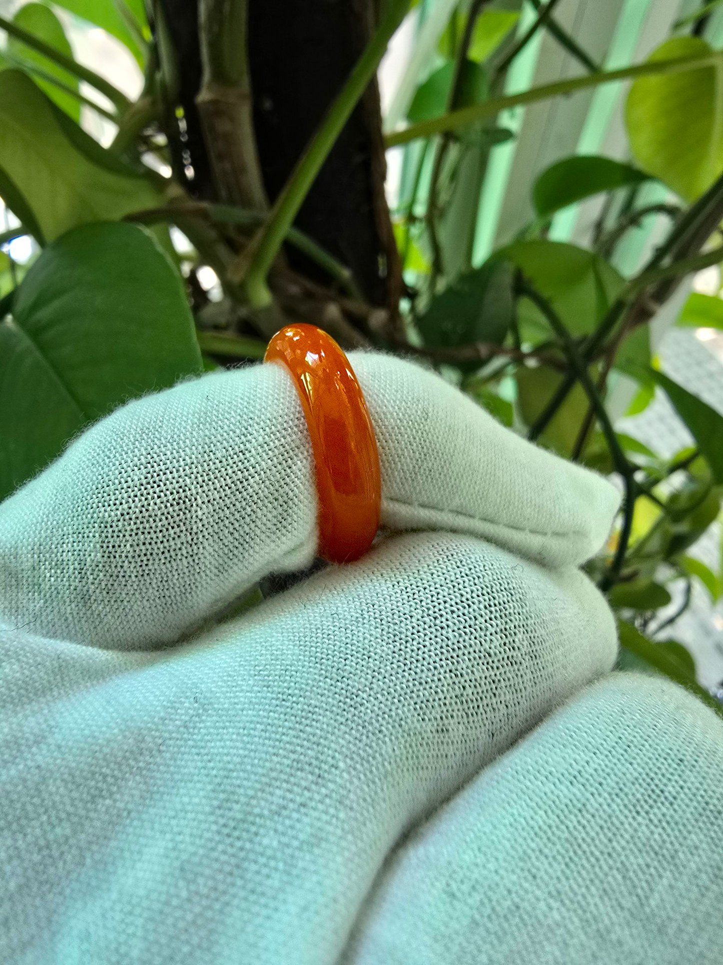 Masters Burmese Red A-Jadeite Infinity Band Ring Size US 5.5 09022 - Certified