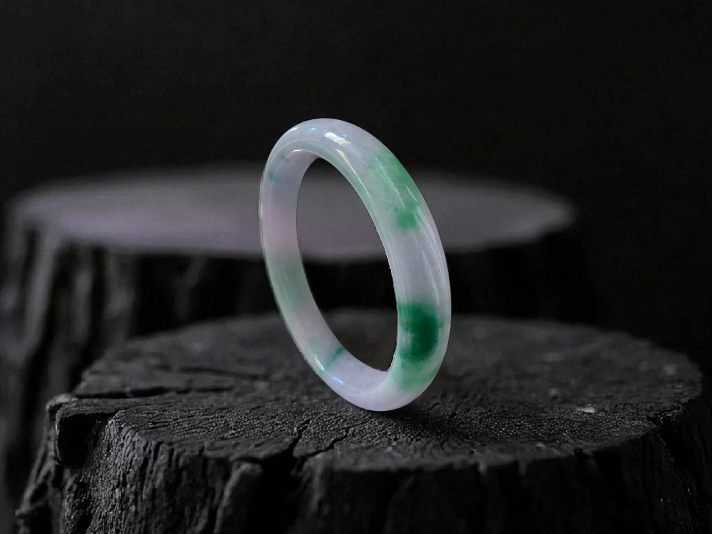 Earth's (MADE IN JAPAN) Burmese Green and Lavender A-Jade Round Bangle Bracelet - Certified 08831