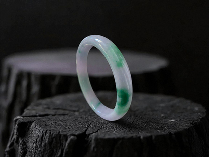 Earth's (MADE IN JAPAN) Burmese Green and Lavender A-Jade Round Bangle Bracelet - Certified 08831