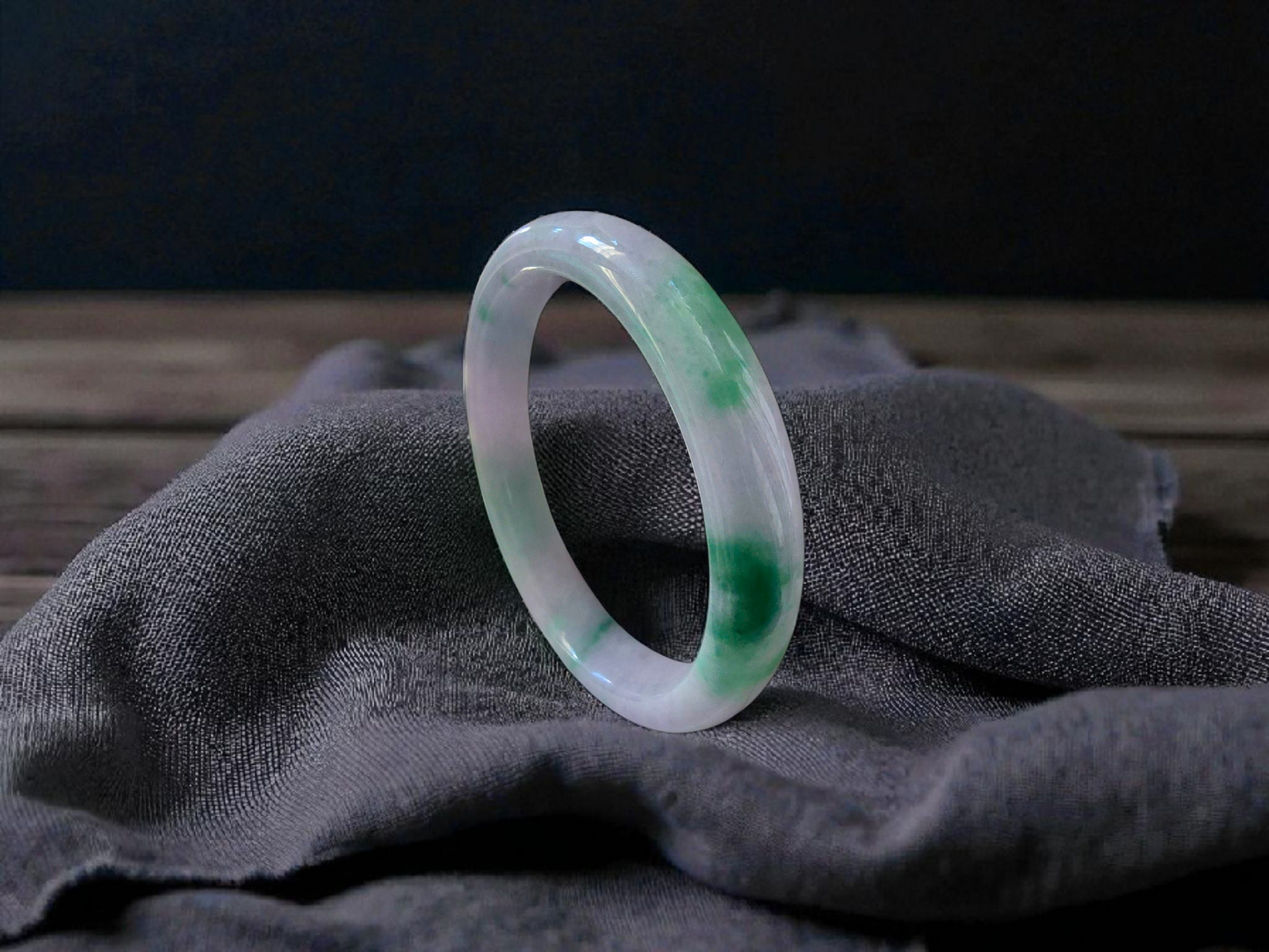 Earth's (MADE IN JAPAN) Burmese Green and Lavender A-Jade Round Bangle Bracelet - Certified 08831