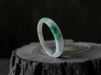 Earth's (MADE IN JAPAN) Burmese Green and Lavender A-Jade Round Bangle Bracelet - Certified 08831