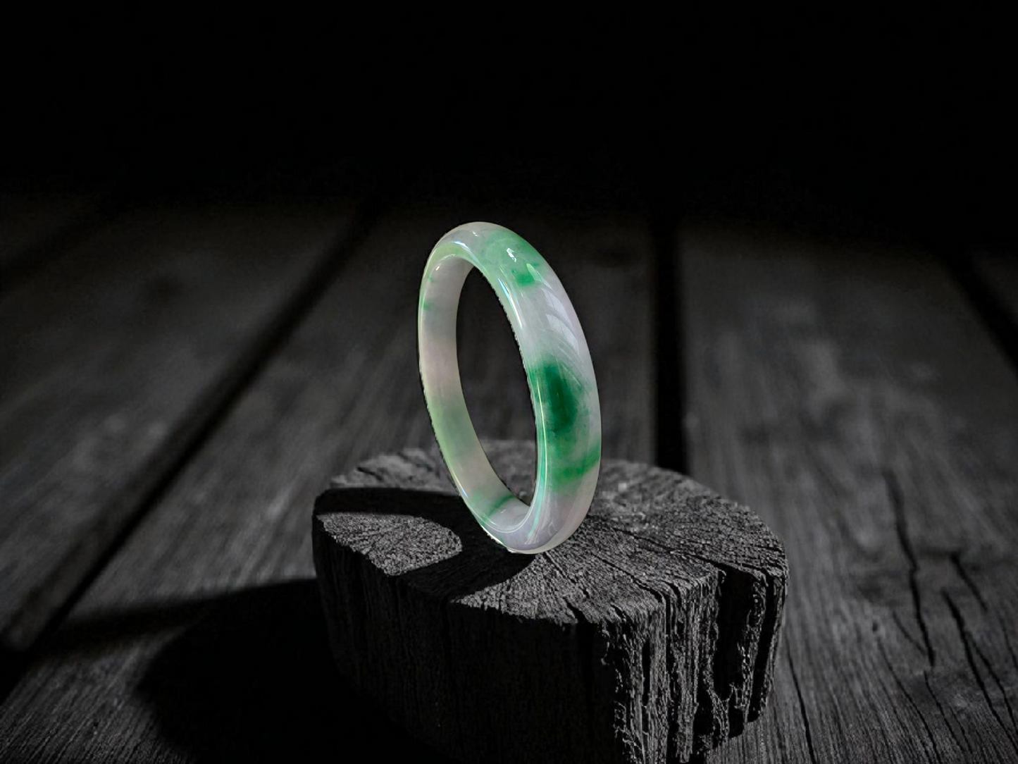 Earth's (MADE IN JAPAN) Burmese Green and Lavender A-Jade Round Bangle Bracelet - Certified 08831