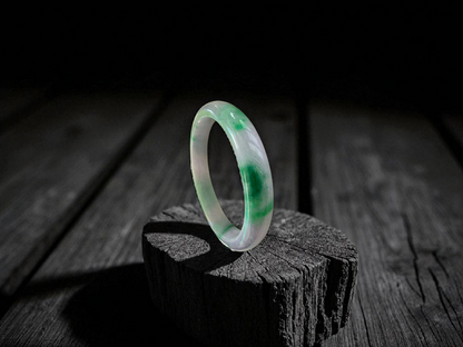 Earth's (MADE IN JAPAN) Burmese Green and Lavender A-Jade Round Bangle Bracelet - Certified 08831