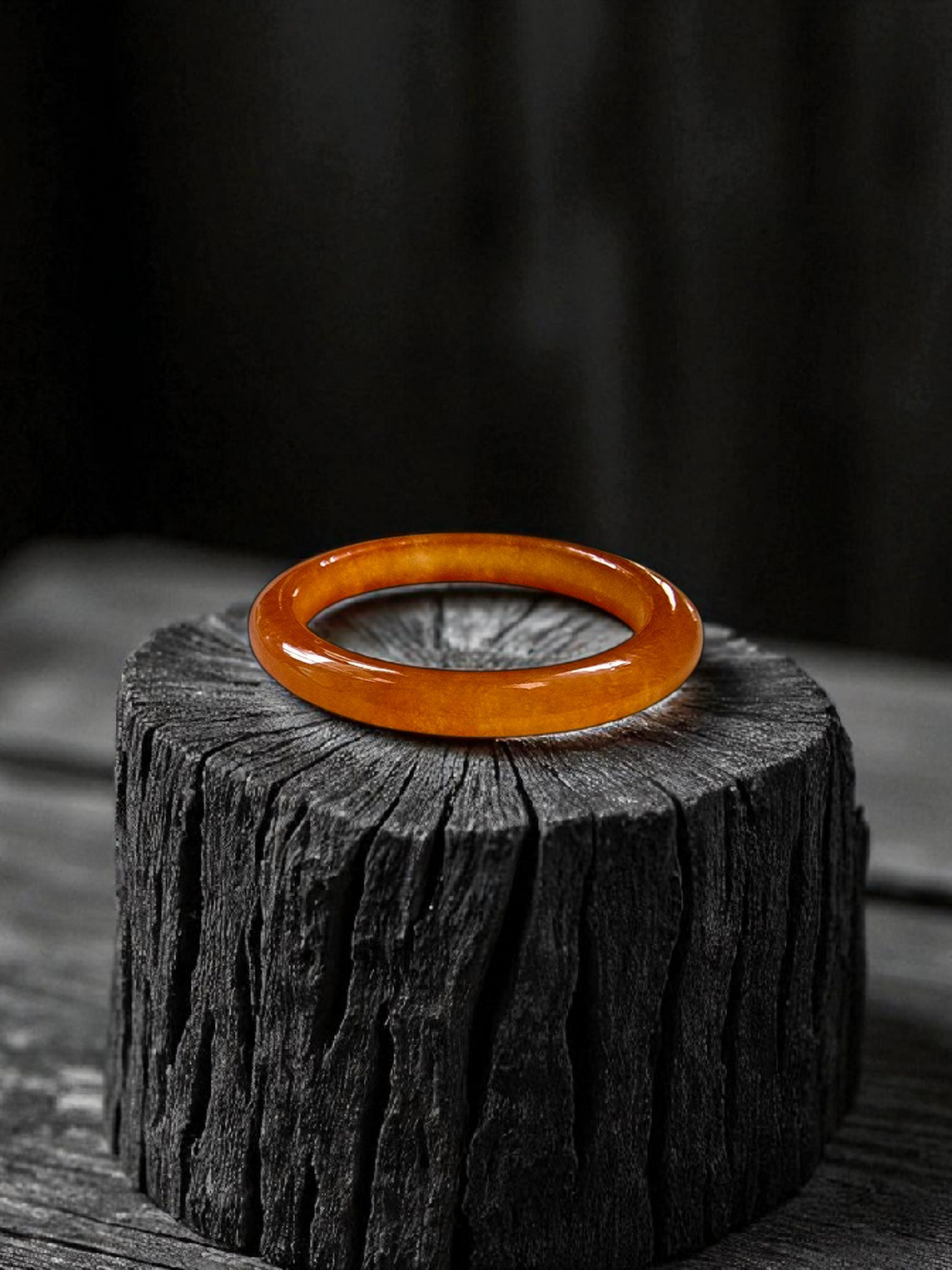 Masters Burmese Orange-Red A-Jadeite Infinity Band Ring Size US 6.5 09023 - Certified