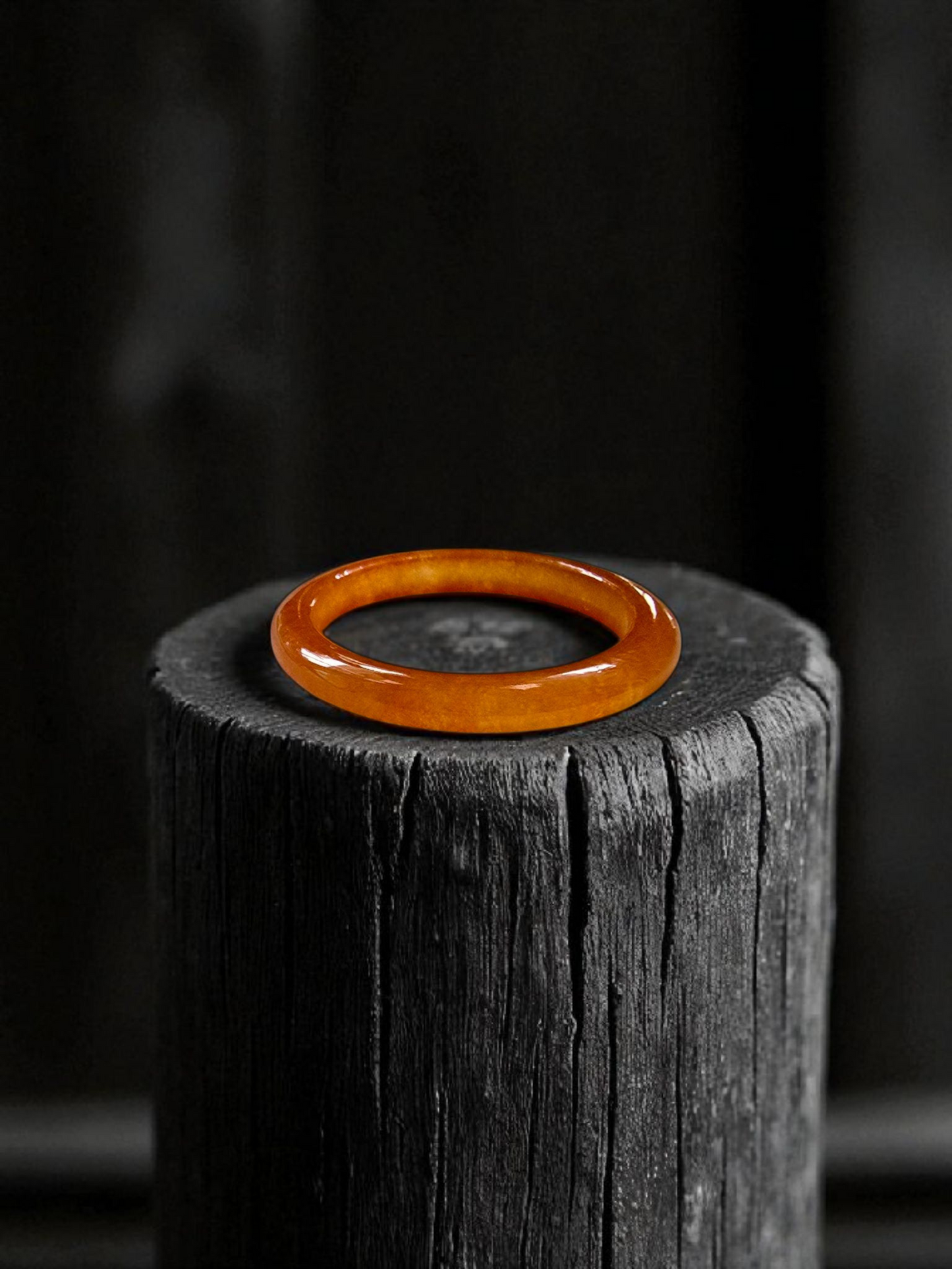 Masters Burmese Orange-Red A-Jadeite Infinity Band Ring Size US 6.5 09023 - Certified