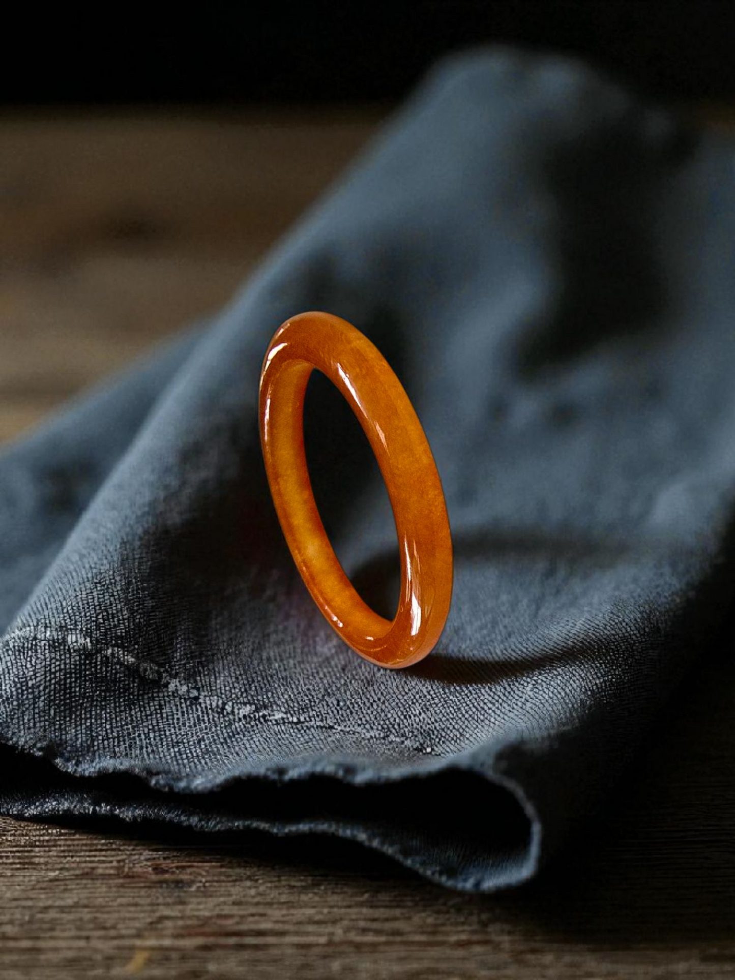 Masters Burmese Orange-Red A-Jadeite Infinity Band Ring Size US 6.5 09023 - Certified