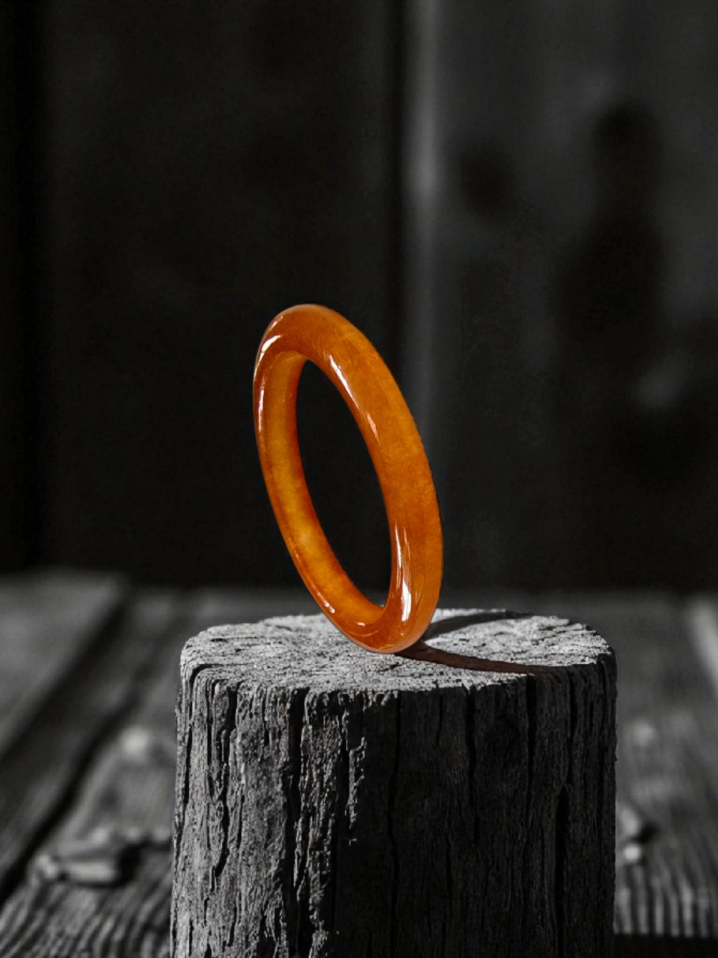 Masters Burmese Orange-Red A-Jadeite Infinity Band Ring Size US 6.5 09023 - Certified