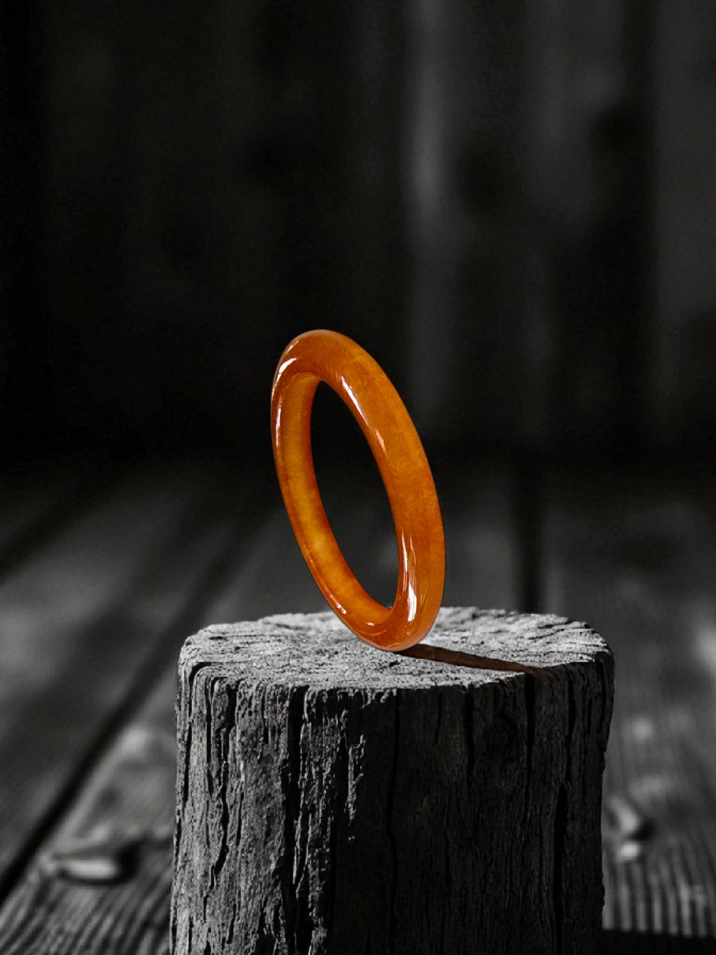 Masters Burmese Orange-Red A-Jadeite Infinity Band Ring Size US 6.5 09023 - Certified
