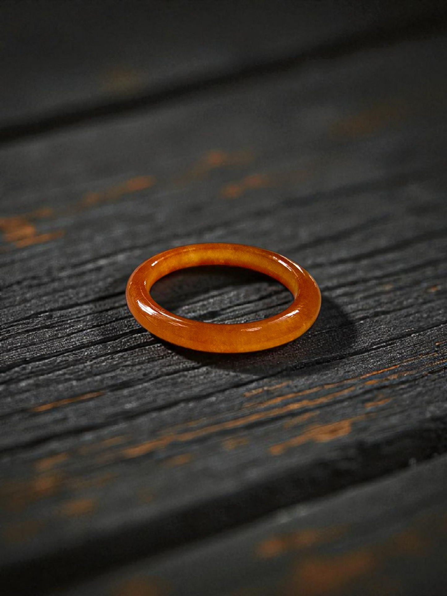 Masters Burmese Orange-Red A-Jadeite Infinity Band Ring Size US 6.5 09023 - Certified