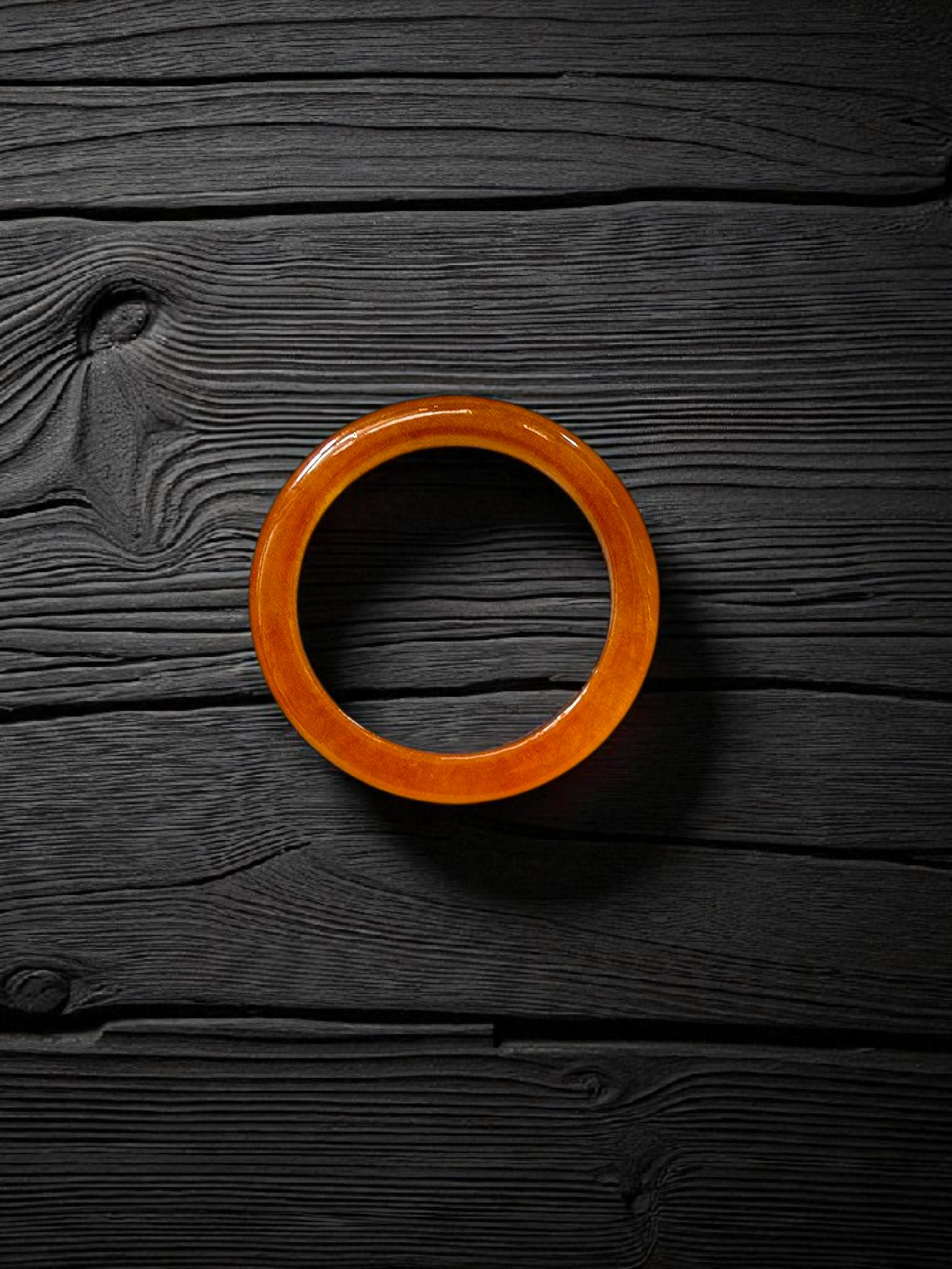 Masters Burmese Orange-Red A-Jadeite Infinity Band Ring Size US 6.5 09023 - Certified