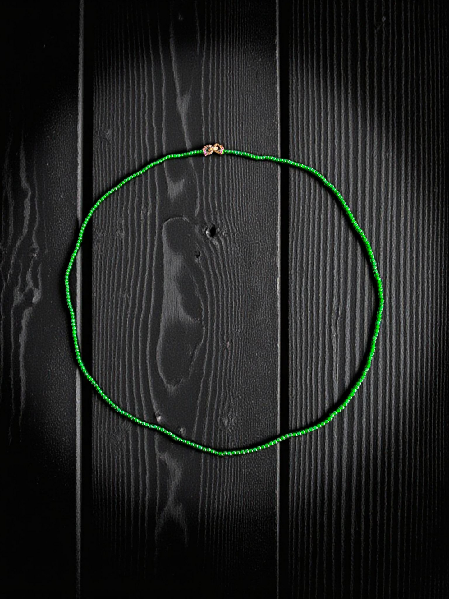 Imperial Green Burmese A-Jade Beaded Long Necklace - 24.50 inches (2.80 mm Beads) with Sterling Silver 925 - Certified - 10010