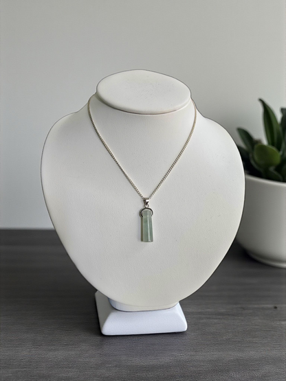 Hokkaido (MADE IN JAPAN) Icy Tube Burmese A-Jadeite Charm Pendant (with Sterling Silver 925) - Certified - V2