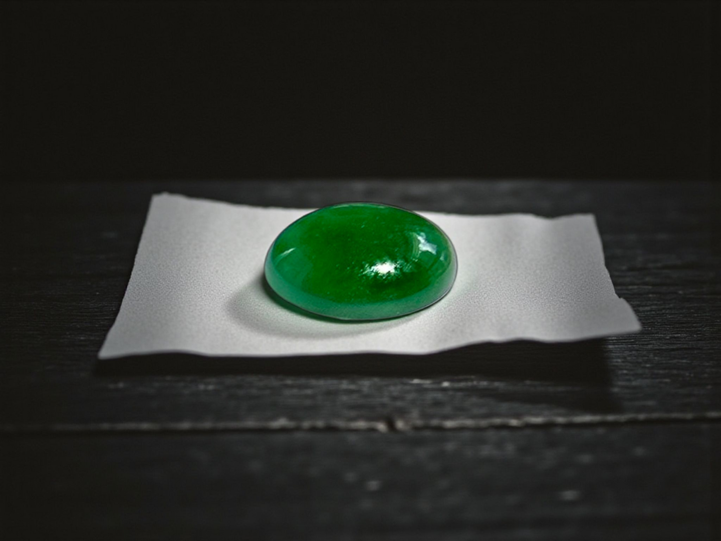 Certified MADE IN JAPAN 3.22 cts. Bright Green Burmese A-Jadeite Oval Cabochon Loose Stone LS17