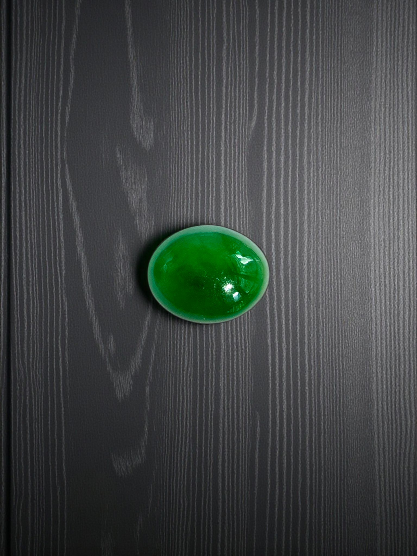 Certified MADE IN JAPAN 3.22 cts. Bright Green Burmese A-Jadeite Oval Cabochon Loose Stone LS17
