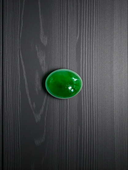 Certified MADE IN JAPAN 3.22 cts. Bright Green Burmese A-Jadeite Oval Cabochon Loose Stone LS17
