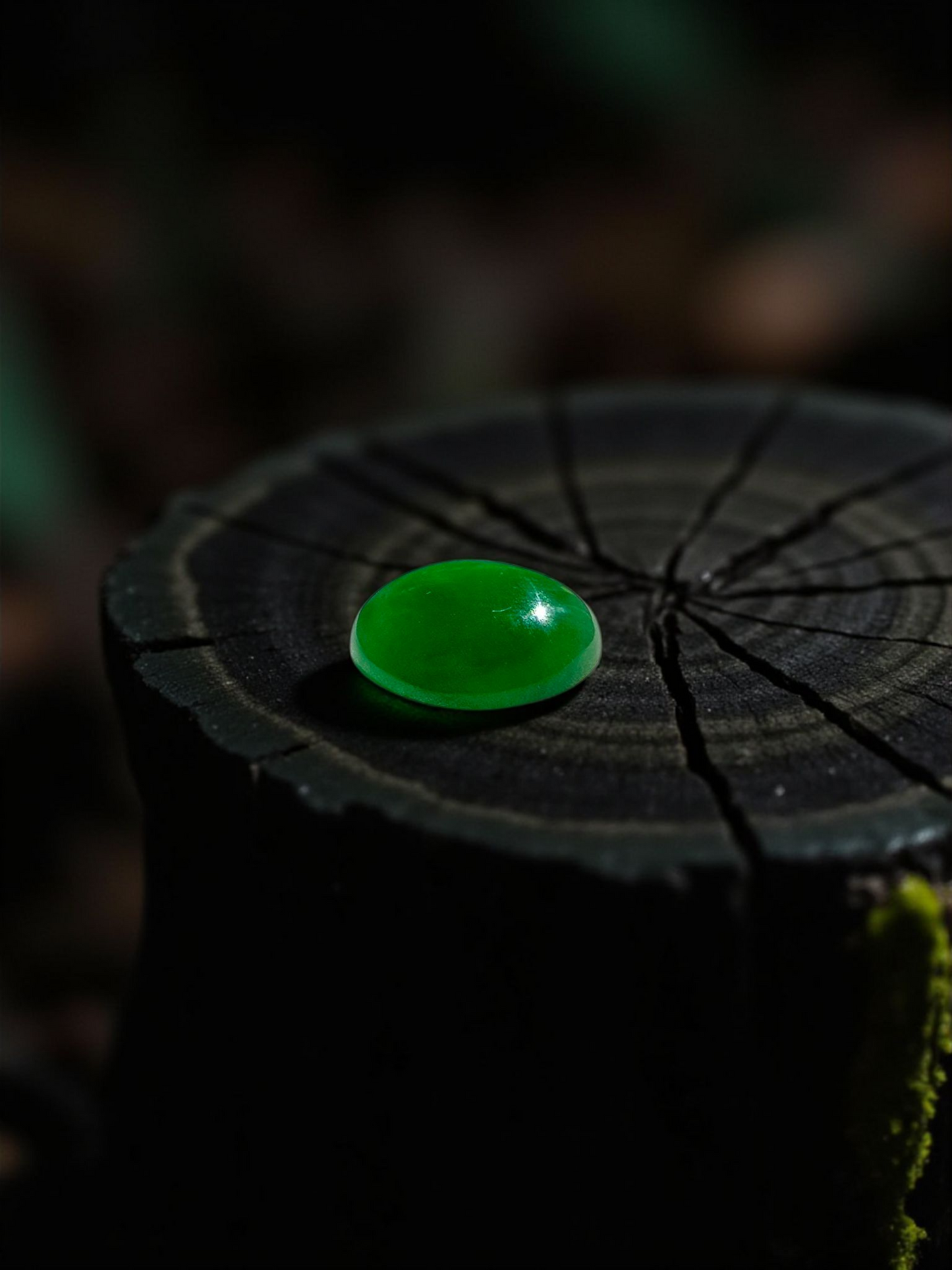 Certified MADE IN JAPAN 3.22 cts. Bright Green Burmese A-Jadeite Oval Cabochon Loose Stone LS17