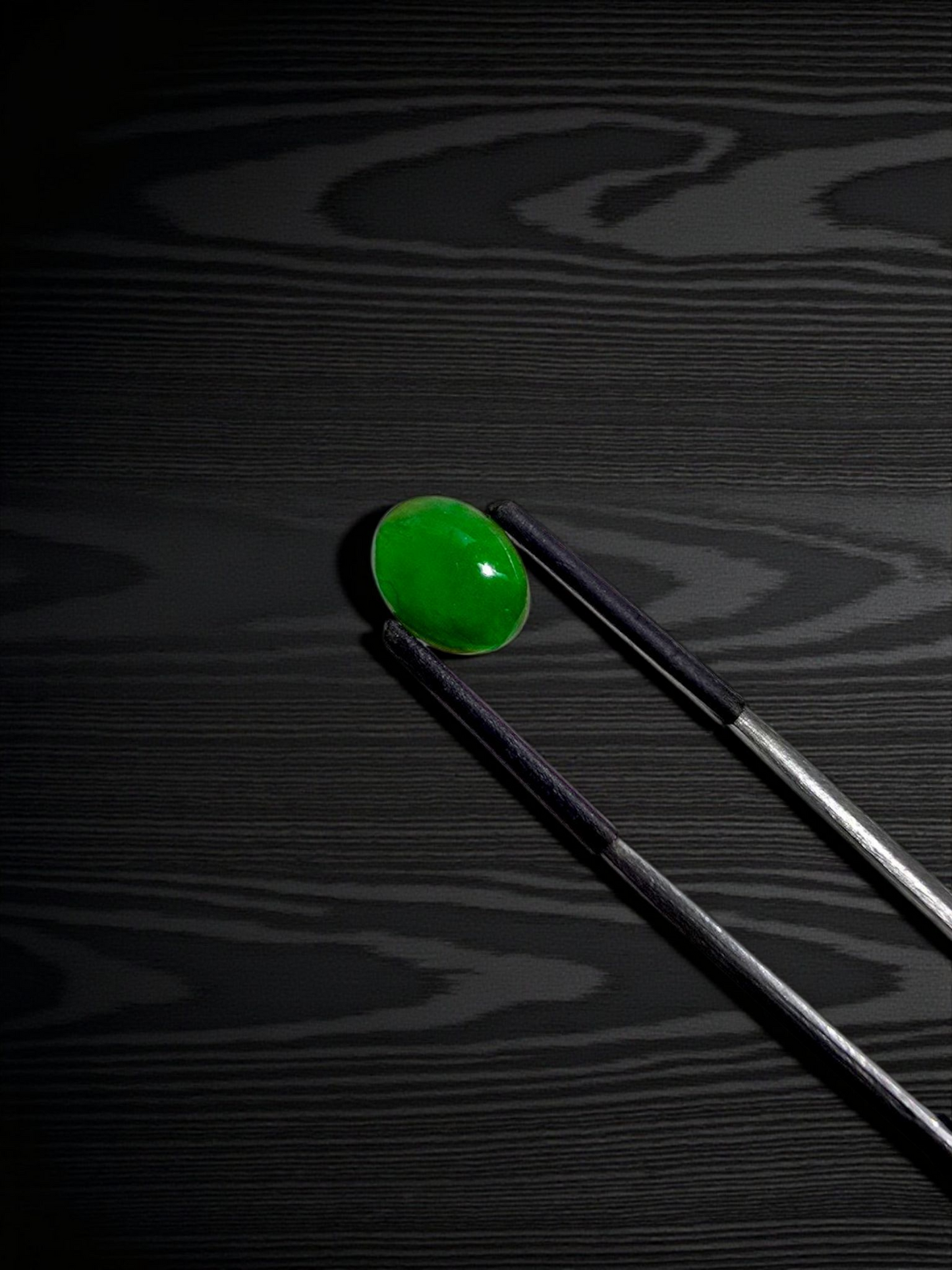 Certified MADE IN JAPAN 3.09 cts. Bright Green Burmese A-Jadeite Oval Cabochon Loose Stone LS18