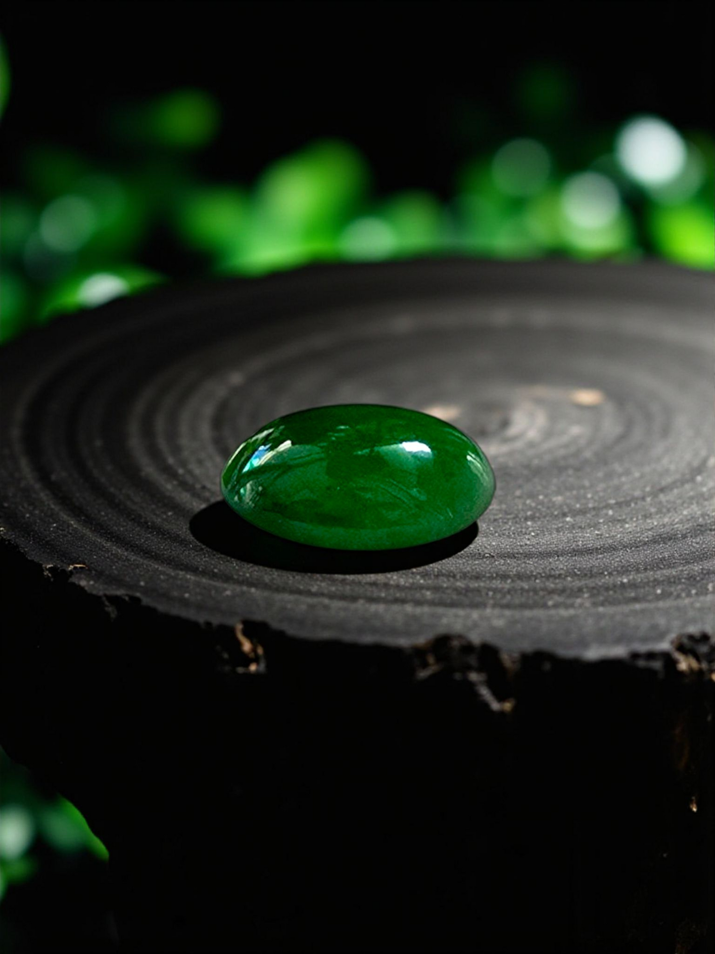 Certified MADE IN JAPAN 3.09 cts. Bright Green Burmese A-Jadeite Oval Cabochon Loose Stone LS18